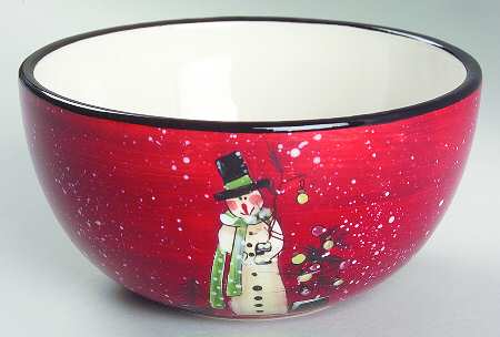 Folk Snowman Individual Ice Cream Dish