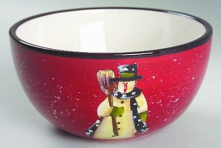 Folk Snowman Individual Ice Cream Dish