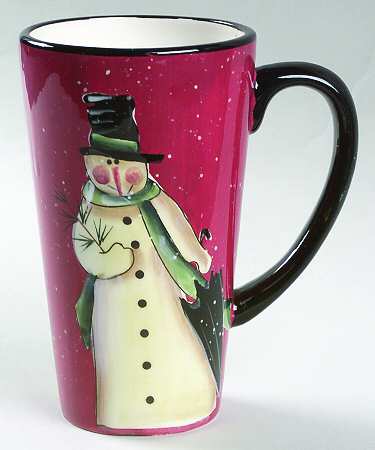 Folk Snowman Latte Mug