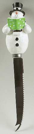Holiday Snowman Cheese Knife with Stainless Blade