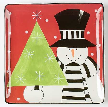 Holiday Snowman Dinner Plate