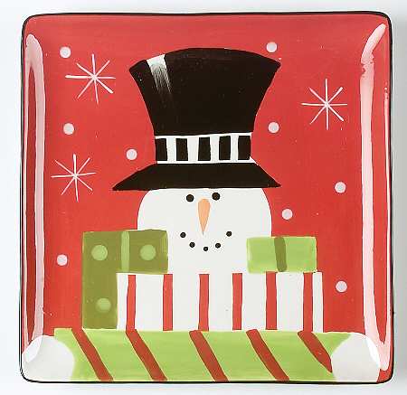 Holiday Snowman Dinner Plate