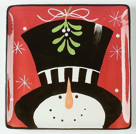 Holiday Snowman Dinner Plate