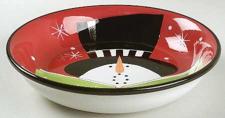 Holiday Snowman 9" Individual Pasta Bowl