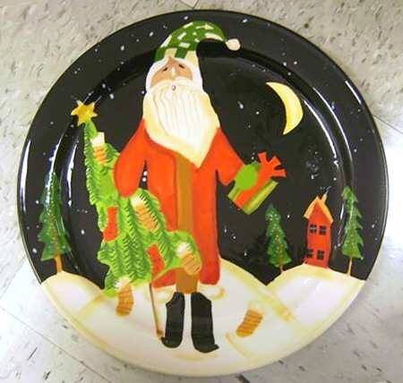Midnight Santa Dinner Plate