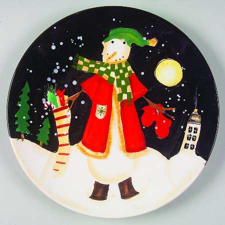 Midnight Snowman Dessert/Pie Plate