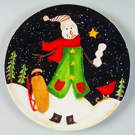Midnight Snowman Dessert/Pie Plate