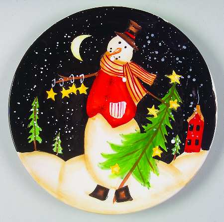 Midnight Snowman Dessert/Pie Plate
