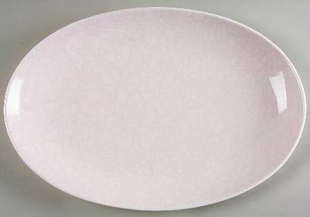 Pink Stencil 14" Oval Serving Platter
