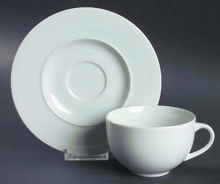 Epoch White Flat Cup & Saucer Set
