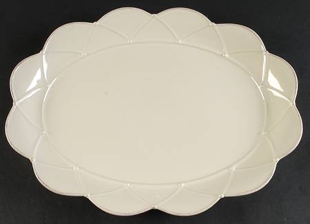 Meridian Cream 16" Oval Serving Platter