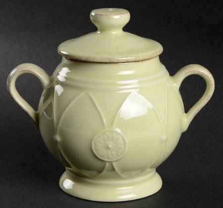Meridian Sage Green Sugar Bowl & Lid