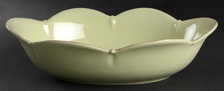 Meridian Sage Green 14" Large Oval Salad Serving Bowl