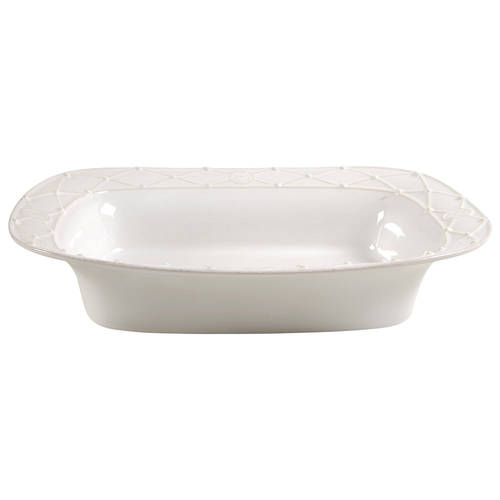 Meridian White 14" Rectangular Baker