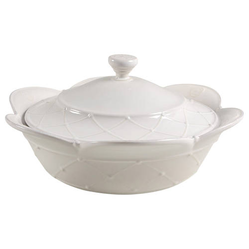 Meridian White 2.5 Qt Round Covered Casserole