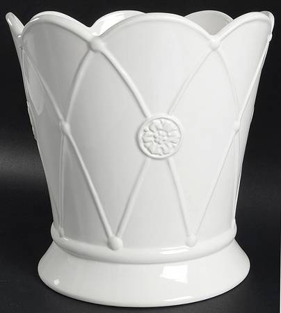 Meridian White China Waste Basket