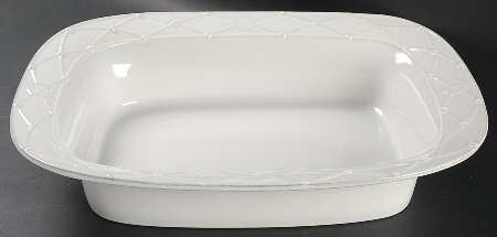 Meridian White 16" Rectangular Baker