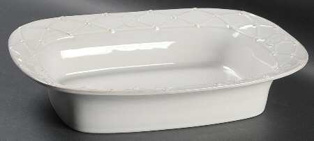 Meridian White 12" Rectangular Baker