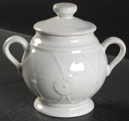 Meridian White Sugar Bowl & Lid