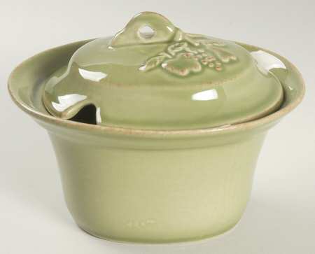 Madeira Harvest (Moss Green) Sugar Bowl & Lid