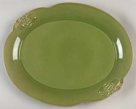 Madeira Harvest (Moss Green) 15" Oval Serving Platter