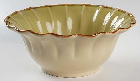 Autumn Waves Celery (Green) 8" Salad Serving Bowl