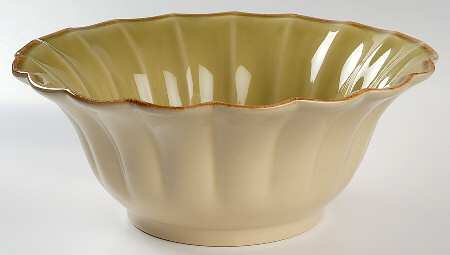 Autumn Waves Celery (Green) 10" Large Salad Serving Bowl