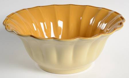Autumn Waves Honey (Yellow) 11" Large Salad Serving Bowl