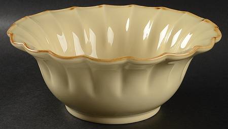 Autumn Waves Oatmeal (Cream) 8" Salad Serving Bowl