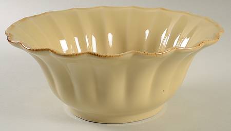 Autumn Waves Oatmeal (Cream) 10" Large Salad Serving Bowl