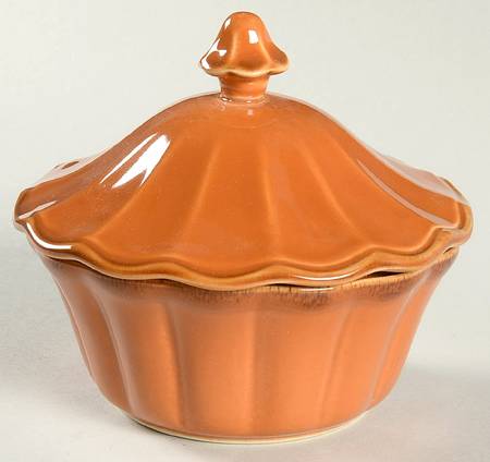 Autumn Waves Pumpkin (Orange) Sugar Bowl & Lid