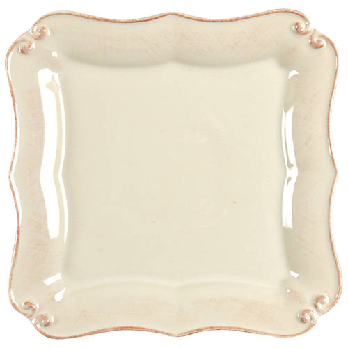 Vintage Port Cream Square Salad Plate