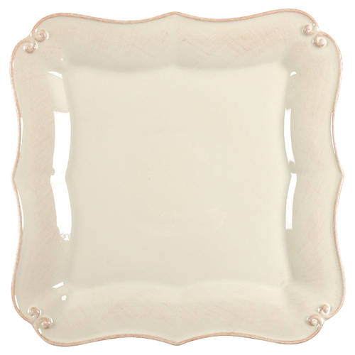 Vintage Port Cream Square Dinner Plate