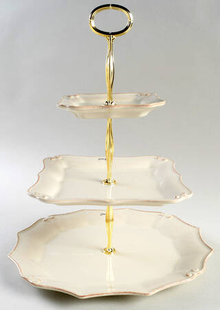 Vintage Port Cream 13 7/8"-14 1/4" 3-Tiered Serving Tray(DP,SP,BB) HC