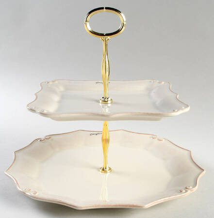 Vintage Port Cream 6 5/8"-10"  2 Tiered Serving Tray (Dp, Sp) HC