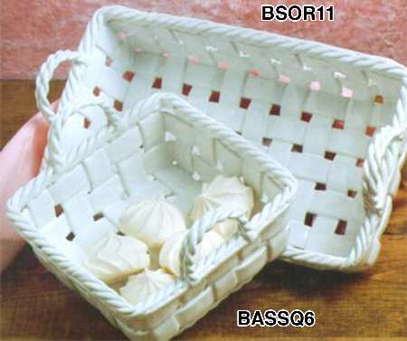 Blanc de Blanc 6" Square Open Weave Basket