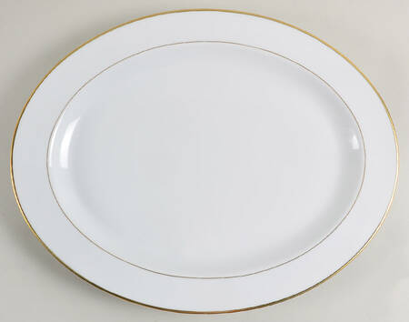 Albi (Gold Trim) 15" Oval Serving Platter by Christofle