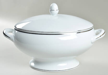 Albi (Platinum Trim) Oval Covered Vegetable by Christofle