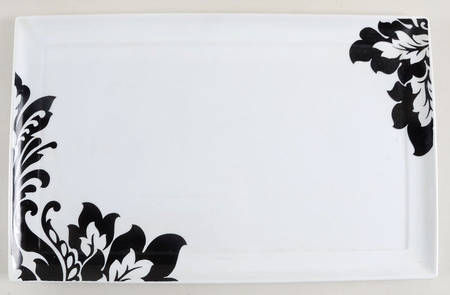 Whiteware Black and White 15" Rectangular Serving Platter