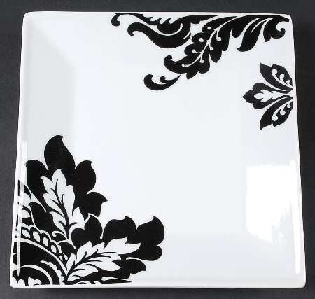 Whiteware Black and White Salad Plate