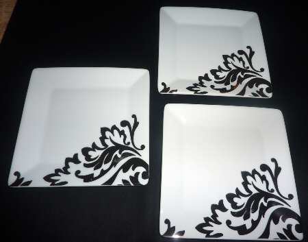 Whiteware Black and White Salad Plate