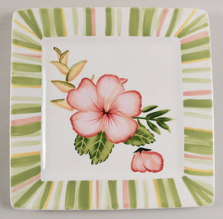 Hibiscus Stripe Dinner Plate