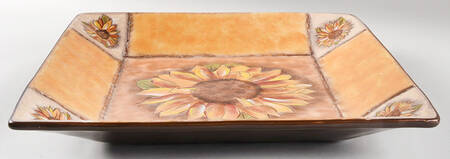 Tuscan Sunflower Chip Bowl/Plate for Chip & Dip Set