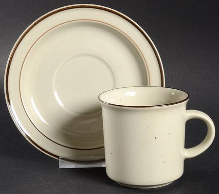 Krista Brown Flat Cup & Saucer Set