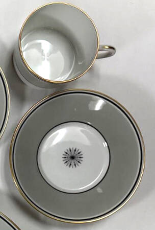 Directoire Gray Flat Cup & Saucer Set