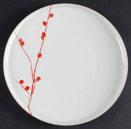 Cinnabar Floral Salad Plate
