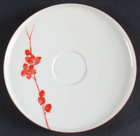 Cinnabar Floral Saucer for Flat Cup