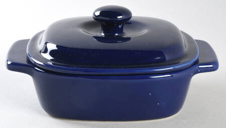 Indigo Blue 16 oz Square Covered Casserole