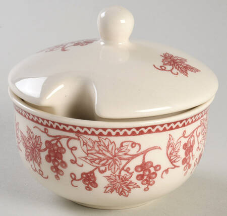 Vineyard Pink Sugar Bowl & Lid