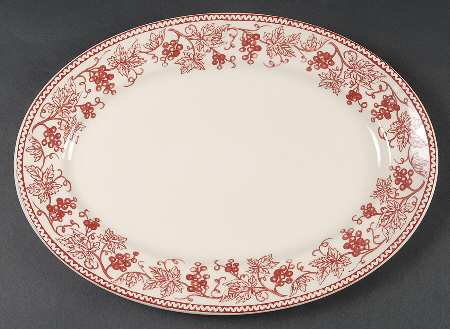 Vineyard Pink 14" Oval Serving Platter